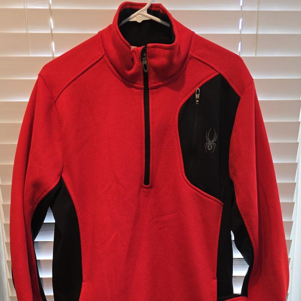 Spyder‎ Red & Black Performance Quarter Zip Pullover Size Large
